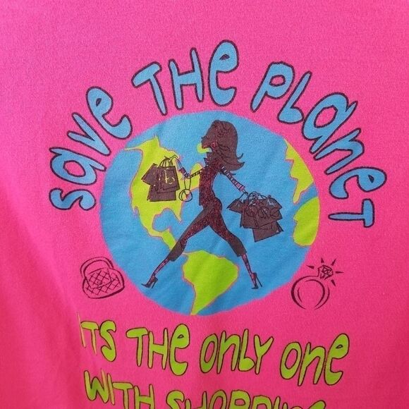 Pink Save the Planet Shirt Sleeve Tee. Size Xl. - Picture 2 of 7